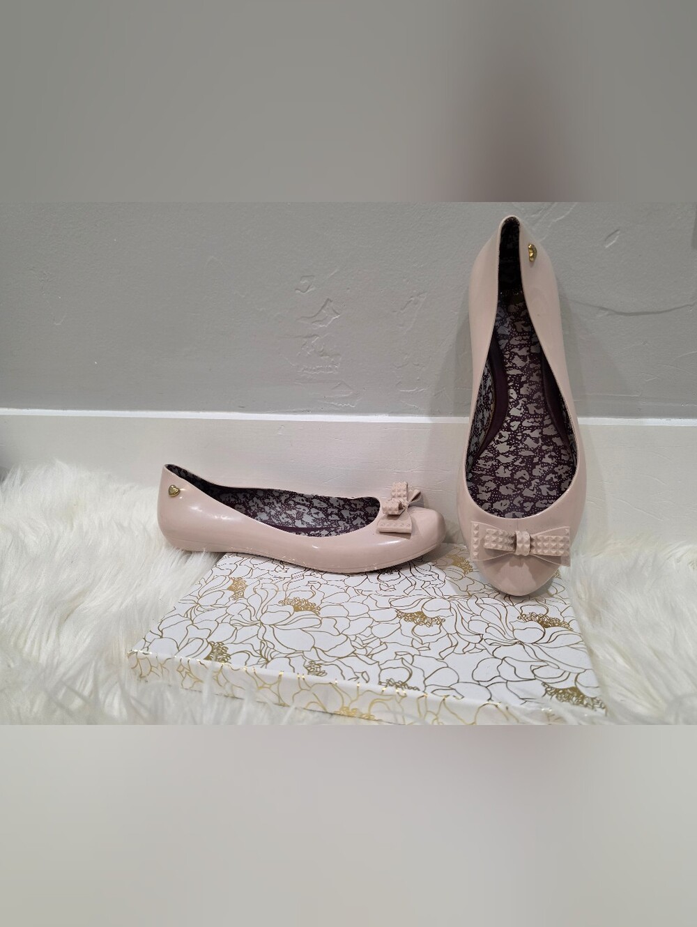 Melissa Pale Pink Bow Ballet Flats